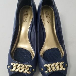 Chap's women dress wedge  shoes size 8 Blue new